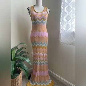 Petal & Pup Multicolor Chevron Maxi Dress